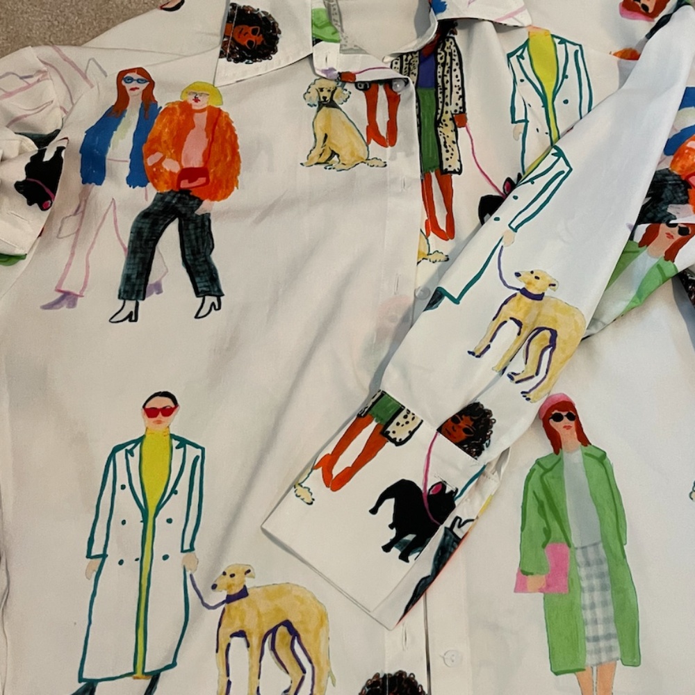 Button Up Blouse Women walking Dress Shirt